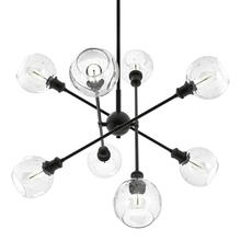 Golden 1945-8 BLK-GLOBE-SD - Axel 8 Light Chandelier (with shades)